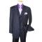 Extrema by Zanetti Navy/Violet Pinstripes Super 120's Wool Vested Suit DM42280